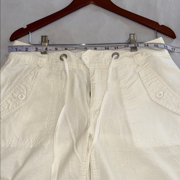 Lady Hathaway Pants Women's Wide Leg Cream Draw String Rolled Up Capris Sz 8x30 - Picture 6 of 12